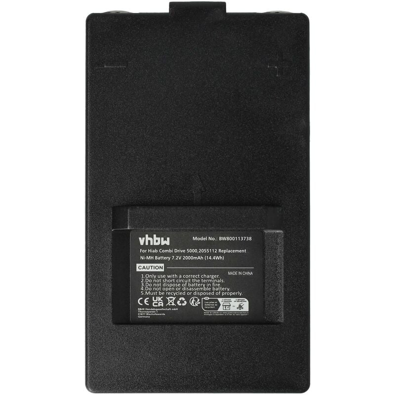 Batterie compatible avec Hiab HiDrive 4000 télécommande industrielle (2000mAh, 7,2V, NiMH) - Vhbw