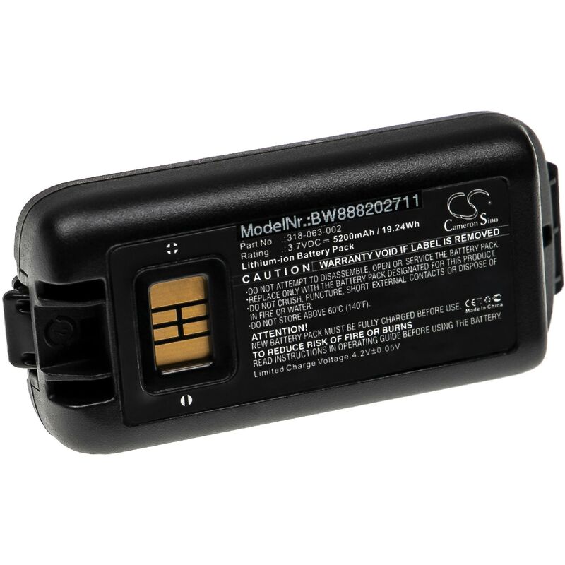 Batterie compatible avec Honeywell CK70 ordinateur handheld (5200mAh, 3,7V, Li-ion, noir) - Vhbw