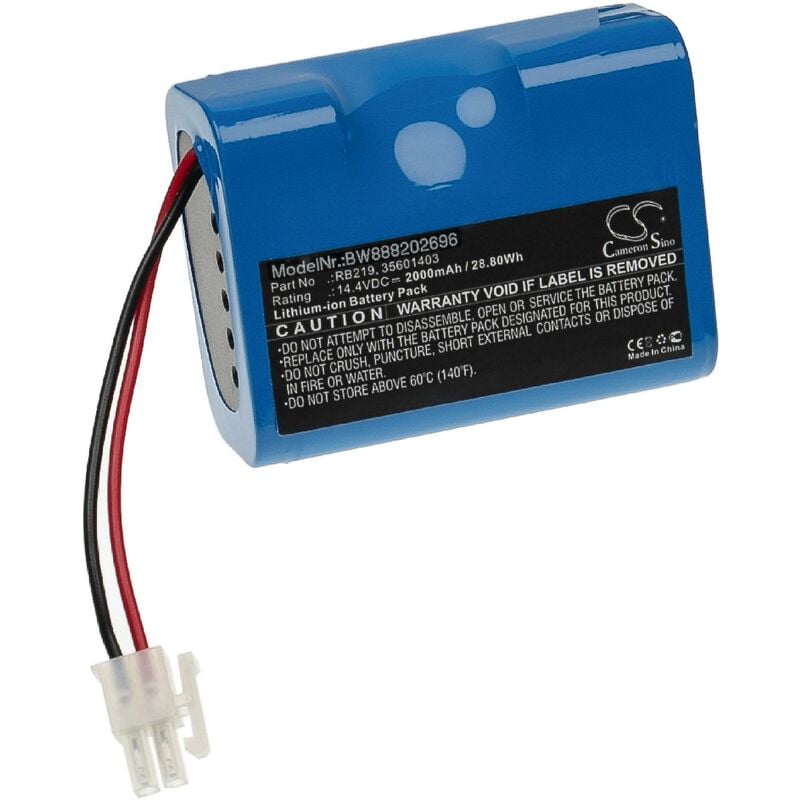 Vhbw - Batterie compatible avec Hoover RBC050/1011, RBC050011, RBC070, RBC070/1011, RBC070011, RBC090 robot électroménager (2000mAh, 14,4V, Li-ion)