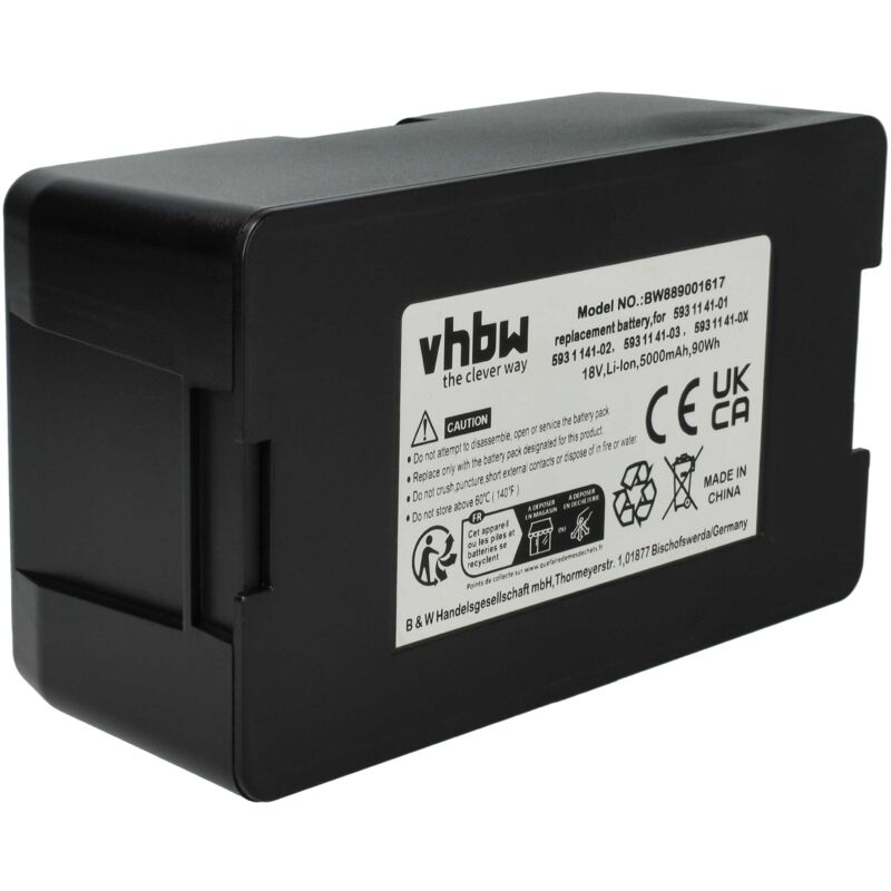 Batterie compatible avec Husqvarna Automower 550H, 550 epos tondeuse (5000mAh, 18V, Li-ion) - Vhbw