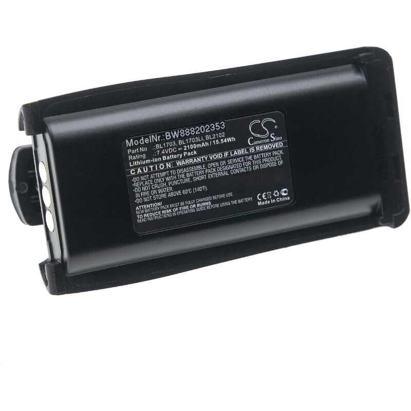 Batterie compatible avec Hyt / Hytera TC-780M, TC-780U, TC-780V, tc 800M radio talkie-walkie (2100mAh, 7,4V, Li-ion) - Vhbw