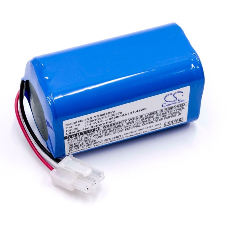 Batterie compatible avec iCLEBO arte YCR-M05, pop YCR-M05-P, Smart YCR-M04-1 aspirateur, robot électroménager (2600mAh, 14,4V, Li-ion) - Vhbw
