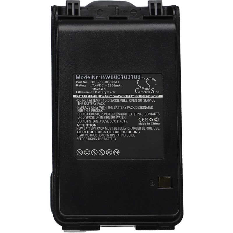 Batterie compatible avec Icom IC-F4002, IC-F4003, IC-F4008, IC-F4101D radio talkie-walkie (2500mAh, 7,4V, Li-ion) - avec clip de ceinture - Vhbw