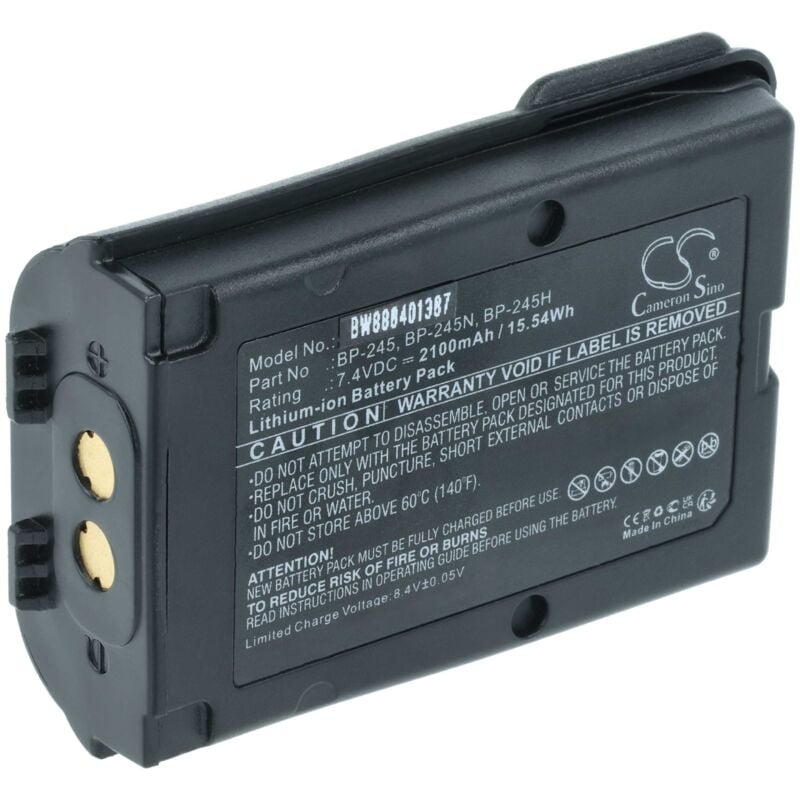 Vhbw - Batterie compatible avec Icom IC-M71, IC-M72, IC-M73, IC-M73 Euro, IC-M73 plus radio talkie-walkie (2&8239100mAh, 7,4V, Li-ion)