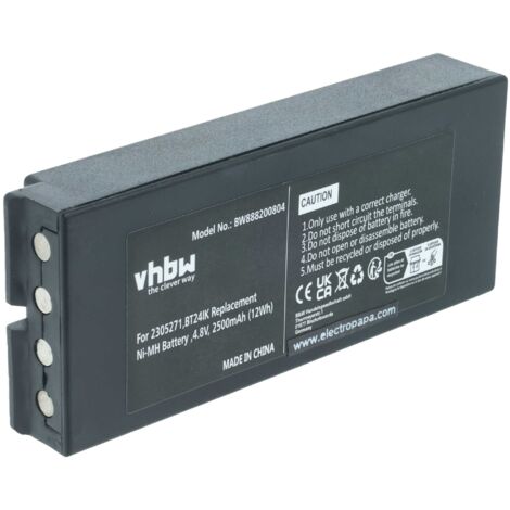 vhbw Batterie compatible avec Ikusi TM70/3, TM70/8, T70 console box opérateur télécommande industrielle (2500mAh, 4,8V, NiMH)