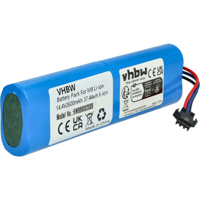 Vhbw - Batterie compatible avec Blaupunkt Bluebot Xtreme BPK-VCBB1XTE, BPK-VCBB1XTEN, BPK-VCBB1XTEIC robot électroménager (2600mAh, 14,4V, Li-ion)