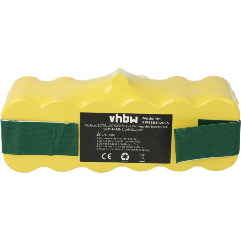 Vhbw - 1x Batterie compatible avec iRobot Roomba 562, 555, 560, 540, 550, 565, 570, 563, 564, 551, 561, 572 robot électroménager (2100mAh, 14,4V,
