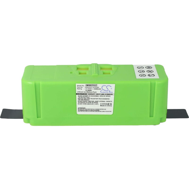 Vhbw - Batterie compatible avec iRobot Roomba 614, 615, 640, 652, 665, 670, 671, 675 aspirateur, robot électroménager (5200mAh, 14,4V, Li-ion)