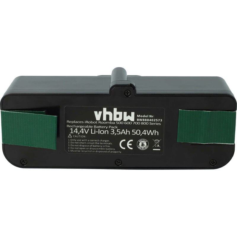 Vhbw - 1x Batterie compatible avec iRobot Roomba 640, 671, 665, 675, 652, 681, 685, 677, 614, 680, 670, 676, 615 aspirateur (3500mAh, 14,4V, Li-ion)