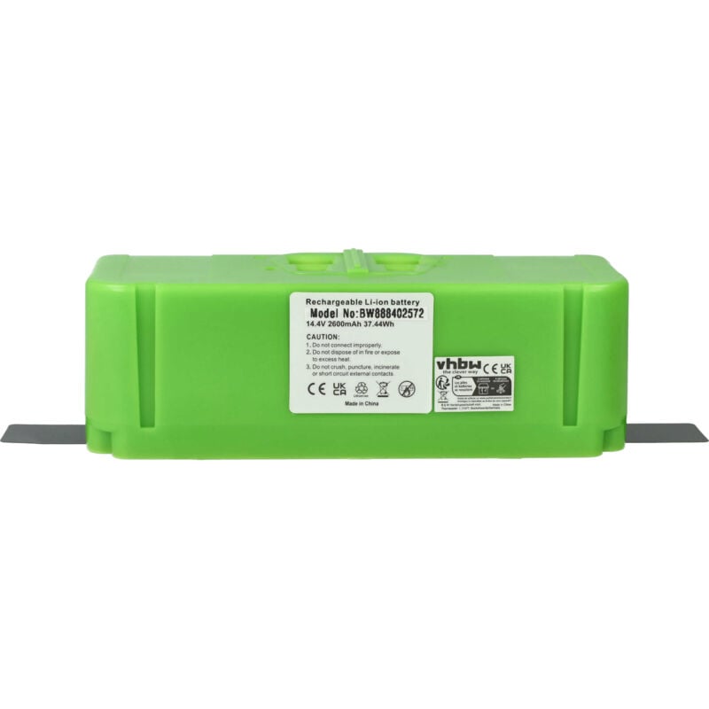 Vhbw - Batterie compatible avec iRobot Roomba 652, 640, 671, 614, 665, 670, 615, 675 robot électroménager vert (2600mAh, 14,4V, Li-ion)