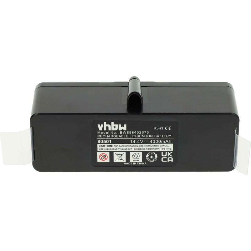1x Batterie compatible avec iRobot Roomba R3500, 980 aspirateur noir (4000mAh, 14,4V, Li-ion) - Vhbw