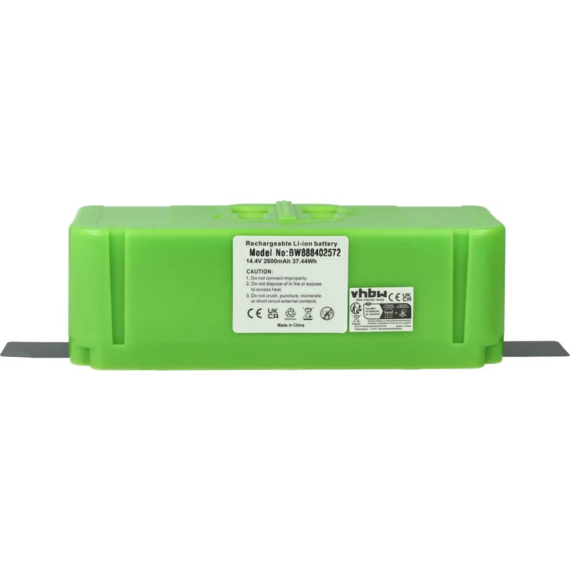 Vhbw - Batterie compatible avec iRobot Roomba 965, 896, 960, 980, 985, 676 robot électroménager vert (2600mAh, 14,4V, Li-ion)
