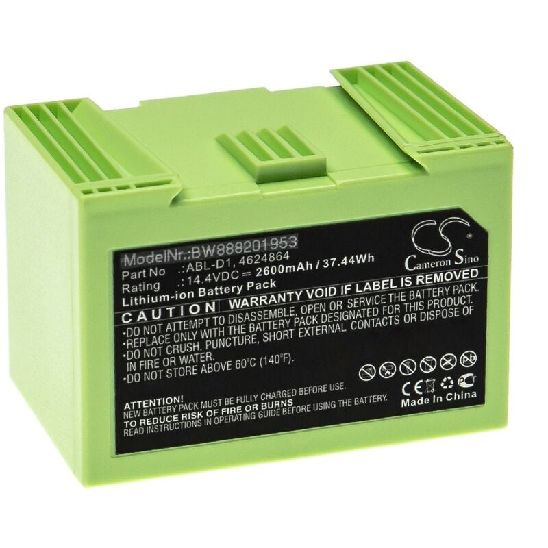 Vhbw - Batterie compatible avec iRobot Roomba e5154, e5158, e515840, E6, e6198, e619820 aspirateur, robot électroménager (2600mAh, 14,4V, Li-ion)