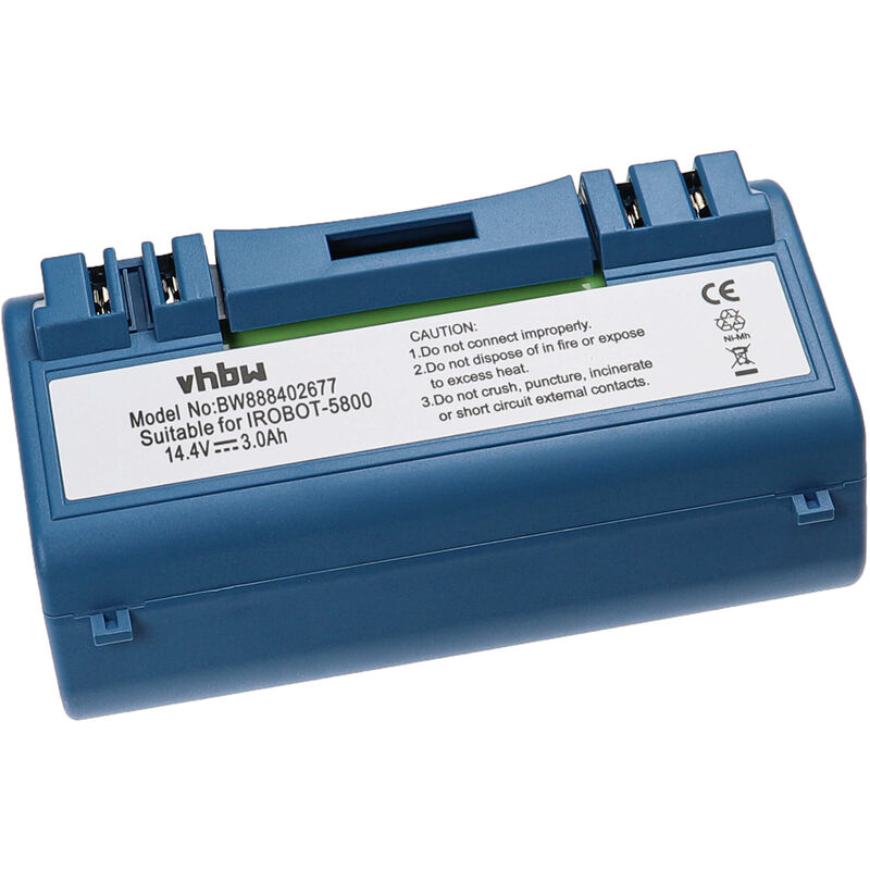 vhbw Batterie compatible avec iRobot Scooba 340, 350, 380, 385, 390, 5800, 330, 5806, 34001, 5832 robot électroménager, bleu (3000mAh, 14,4V, NiMH)