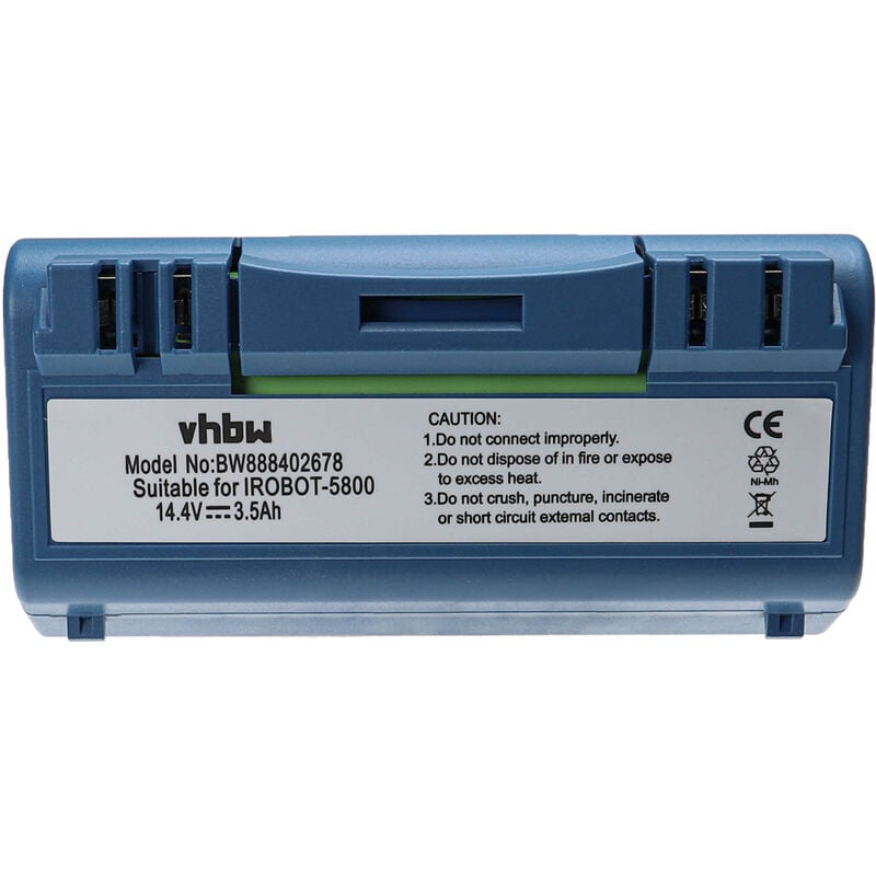 Vhbw - Batterie compatible avec iRobot Scooba 340, 350, 380, 385, 390, 5800, 330, 5806, 34001, 5832 robot électroménager, bleu (3500mAh, 14,4V, NiMH)