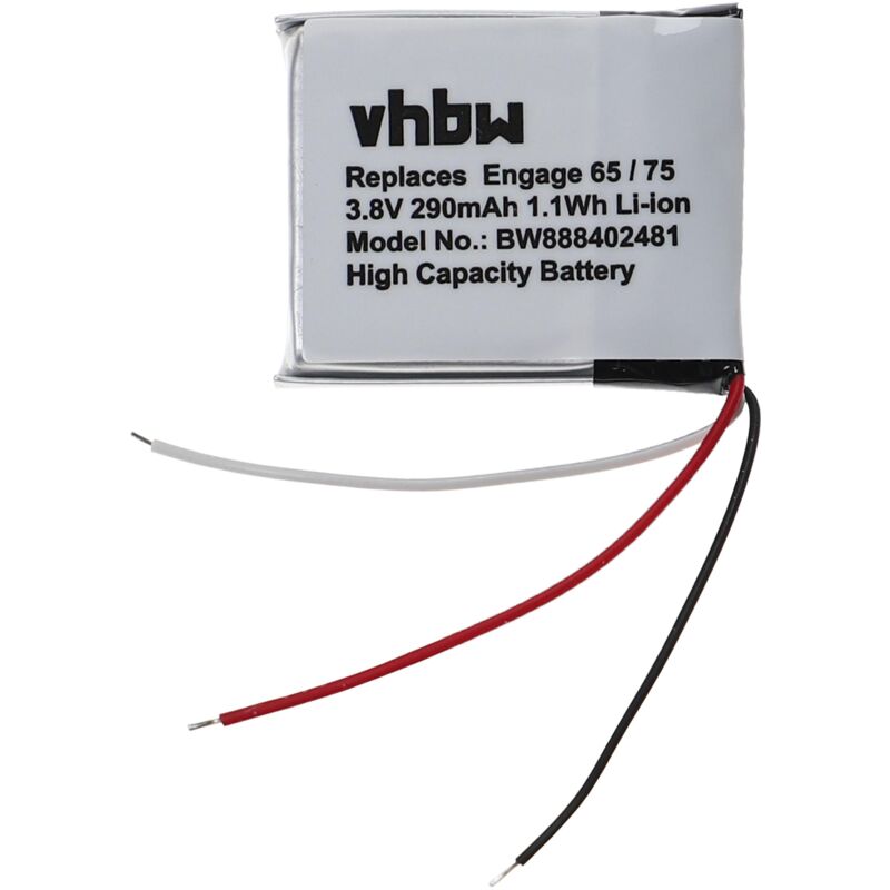 Batterie compatible avec Jabra Engage 65, 75 casque audio, écouteurs sans fil (290mAh, 3,8V, Li-ion) - Vhbw