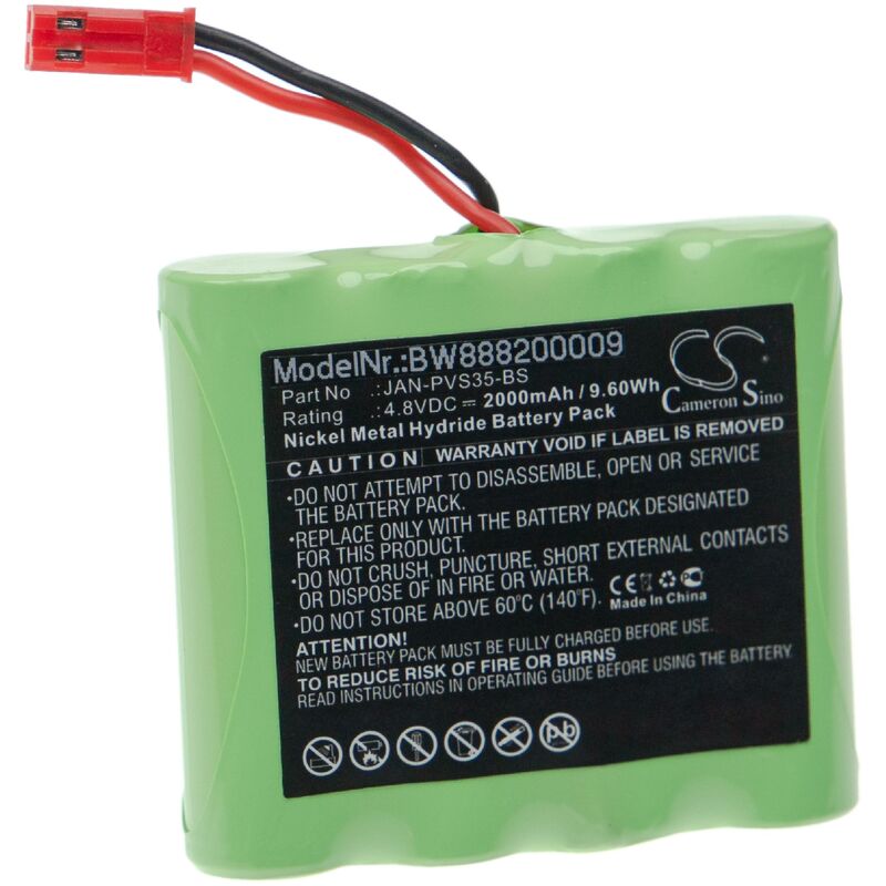 Batterie compatible avec Jandy Zodiac S35 Remote système de contrôle de piscine (2000mAh, 4,8V, NiMH) - Vhbw