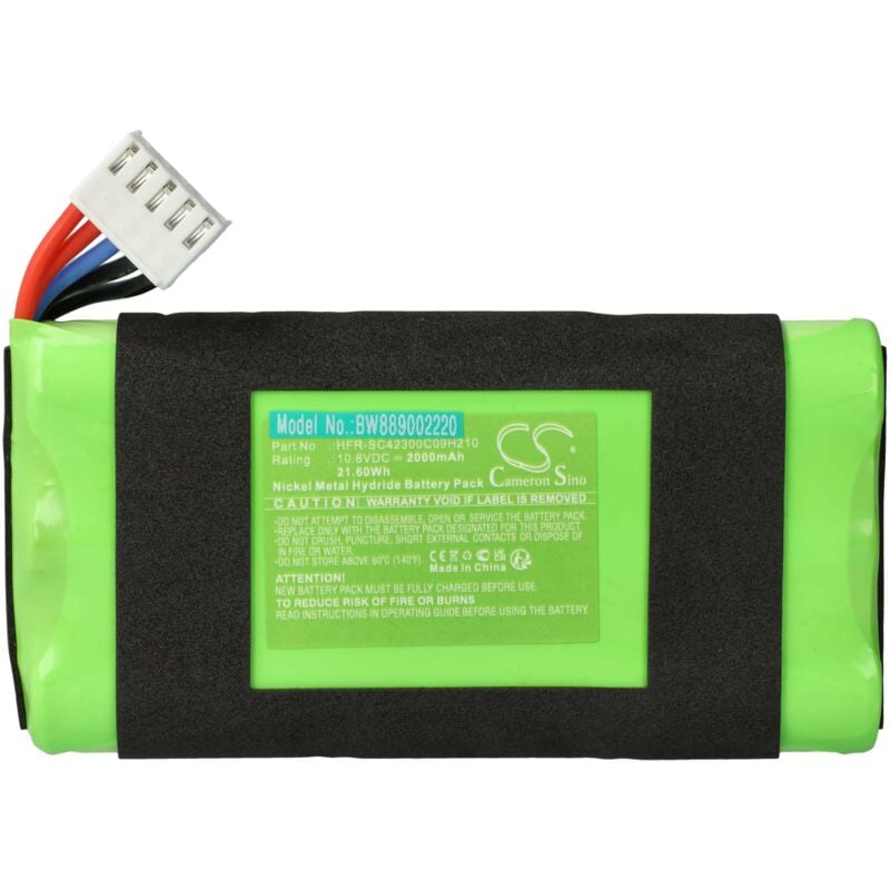 Batterie compatible avec jbl BassPro Go haut-parleurs, enceintes portatives (2000mAh, 10,8V, NiMH) - Vhbw