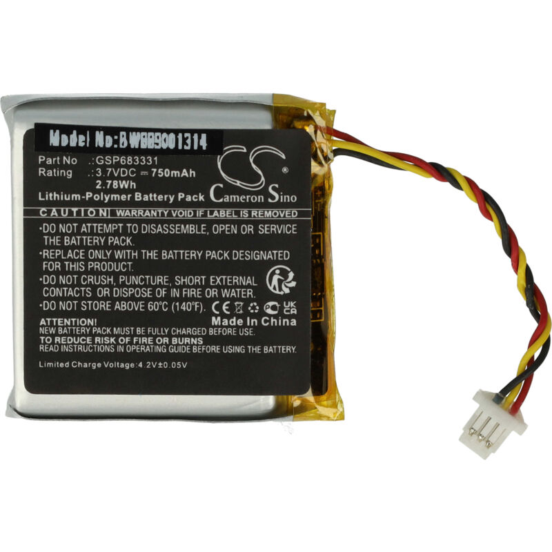 vhbw Batterie compatible avec JBL Live 660NC, 660 casque audio, écouteurs sans fil (750mAh, 3,7V, Li-polymère)