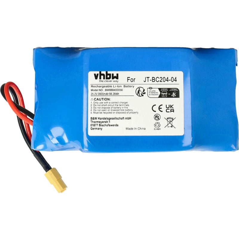 Vhbw - Batterie compatible avec Jetech Hoverboard 25.2 v E-Scooter (3900mAh, 25,2V, Li-ion)