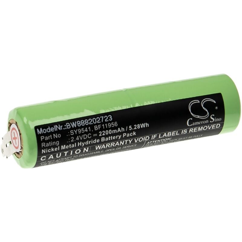 Batterie compatible avec Kenwood FG-100, FG150, FG-150, FG200, FG-200 râpe à fromage (2200mAh, 2,4V, NiMH) - Vhbw
