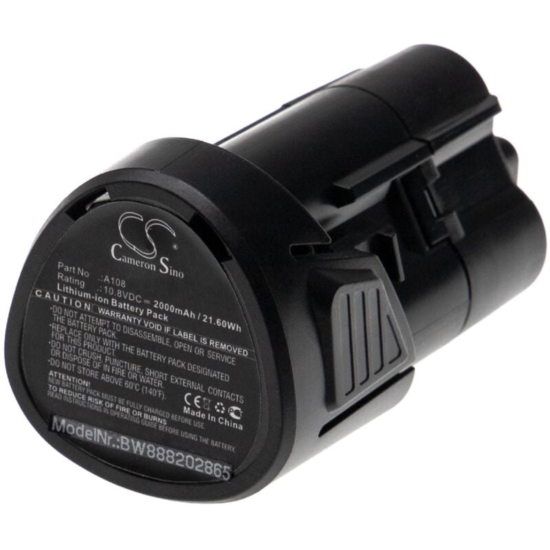 vhbw Batterie compatible avec Kress 108 ALS 2.0 Sst L outil électrique (2000 mAh, Li-ion, 10,8 V)