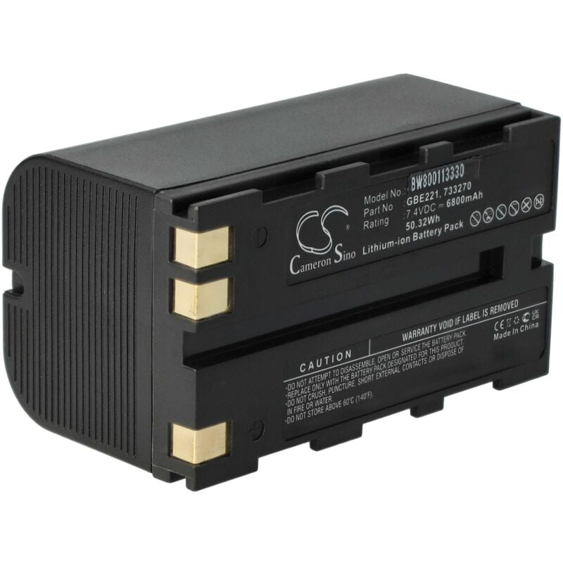Batterie compatible avec Leica Flexline TS02, TS06, TS09 dispositif de mesure laser, outil de mesure (6800mAh, 7,4V, Li-ion) - Vhbw