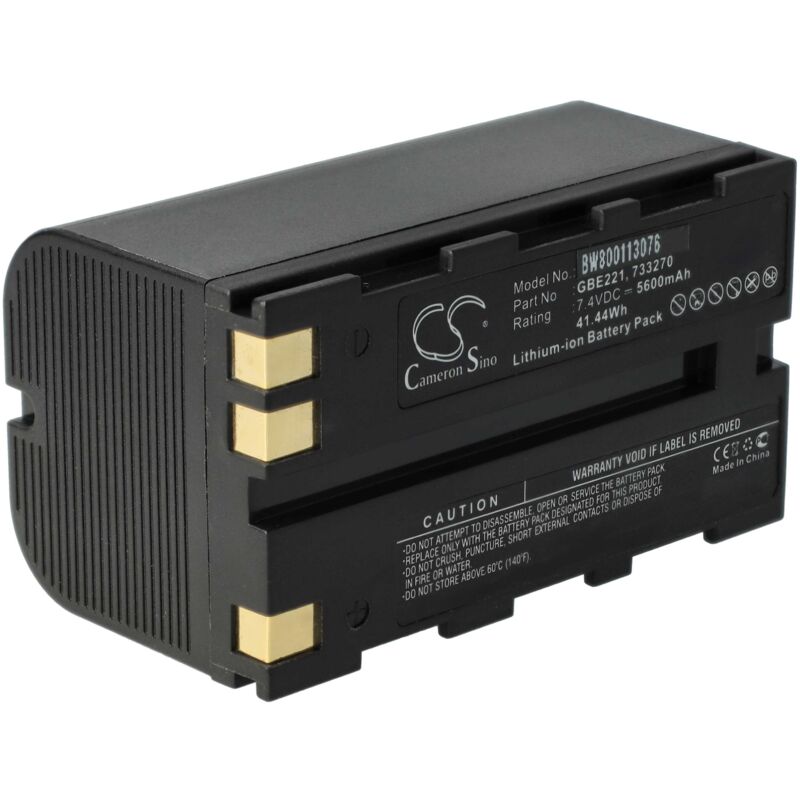 vhbw Batterie compatible avec Leica TS06, TS09, TS11, TS12, TS15 dispositif de mesure laser, outil de mesure (5600mAh, 7,4V, Li-ion)