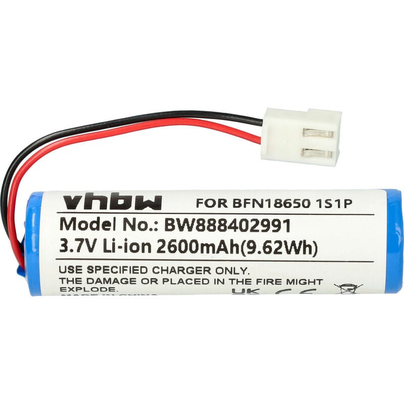 vhbw Batterie compatible avec Leifheit Dry&Clean 51000, 51002, 51113, 51114 robot électroménager (2600mAh, 3,7V, Li-ion)