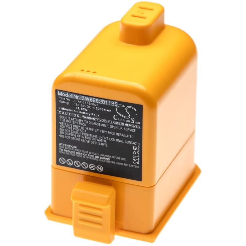 Batterie compatible avec lg A9, A902RM, A905RM, A906SM, A907GMS, A908VMR aspirateur, robot électroménager (2000mAh, 25,55V, Li-ion) - Vhbw