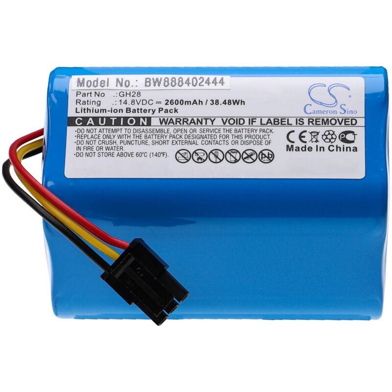 Vhbw - Batterie compatible avec Liectroux B6009, DH860, Q7000, Q8000, ZK808 aspirateur, robot électroménager (2600mAh, 14,8V, Li-ion)