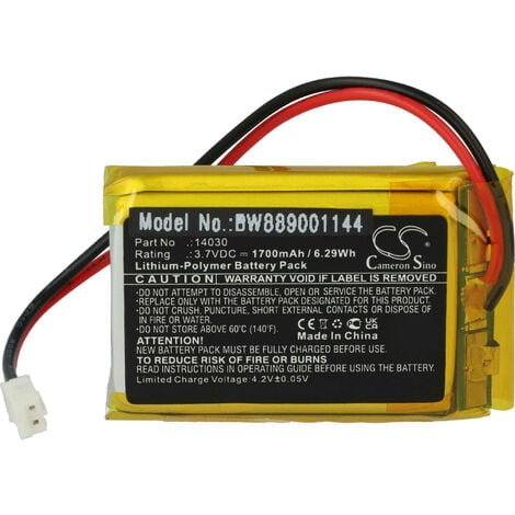 vhbw Batterie compatible avec Makeblock mBot, mBot Ranger robot intelligent (1700mAh, 3,7V, Li-polymère)