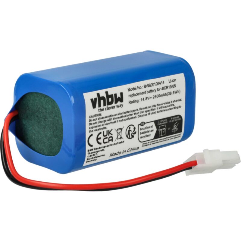 vhbw Batterie compatible avec Mamibot PreVac 650 aspirateur, robot électroménager (2600mAh, 14,8V, Li-ion)