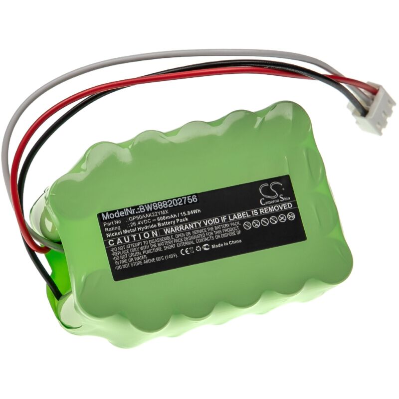 Batterie compatible avec Manusa 0111360177, GP50AAK22YMX, NT050AAK22YMX-R, SEBA05 porte coulissante électrique (600mAh, 26.4V, NiMH) - Vhbw