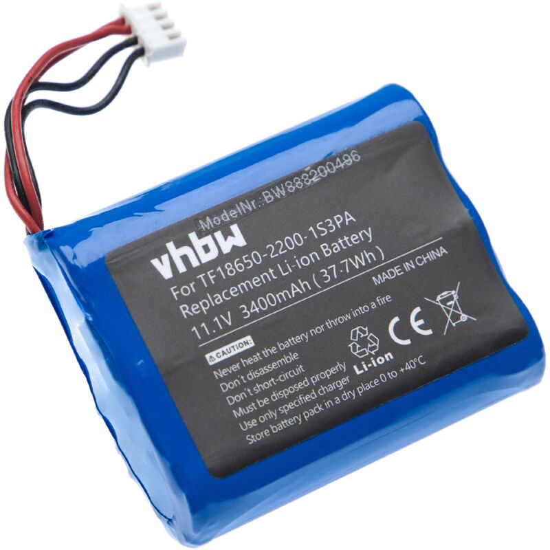 vhbw Batterie compatible avec Marshall Stockwell enceinte, haut-parleurs (3400mAh, 11,1V, Li-ion)