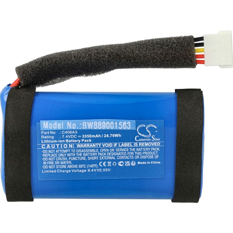 Batterie compatible avec Marshall Stockwell ii imprimante, scanner, imprimante d'étiquettes (3350mAh, 7,4V, Li-ion) - Vhbw