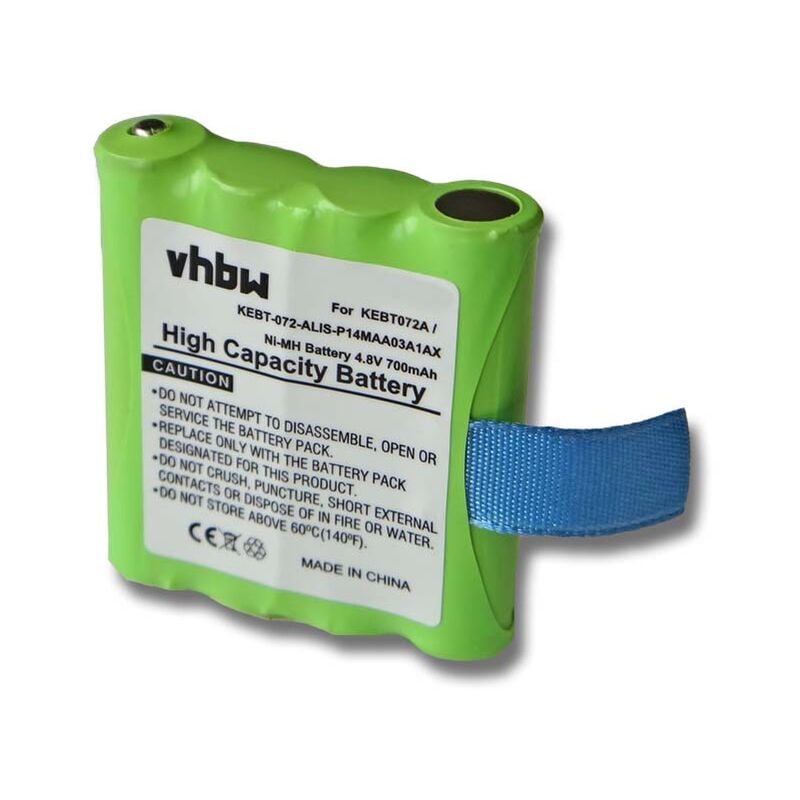 Batterie compatible avec MicroTalk 80, 85, 100, 110, 115, 200, 300, PR500, PR900 radio talkie-walkie (700mAh, 4,8V, NiMH) - Vhbw