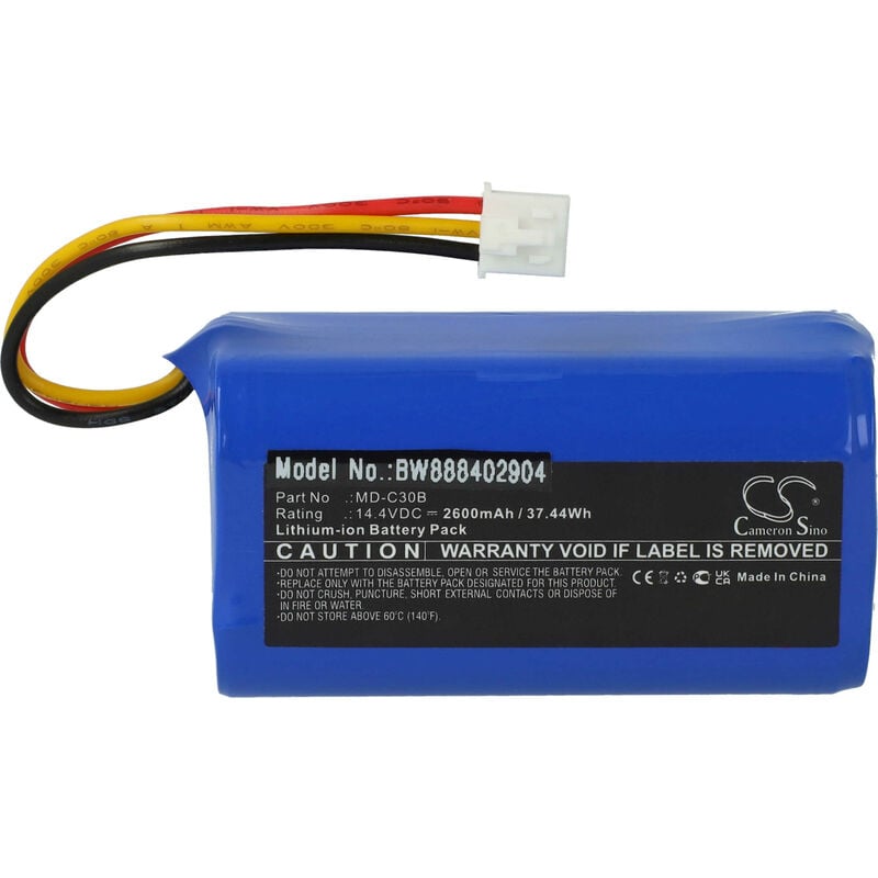 Batterie compatible avec Midea M4 aspirateur (2600mAh, 14,4V, Li-ion) - Vhbw