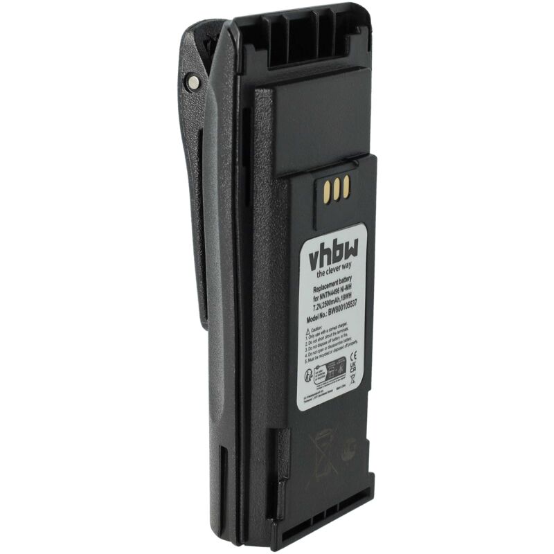 vhbw Batterie compatible avec Motorola CP200XLS, DP1400, CP250, CP340, CP360, CP380, EP450 radio talkie-walkie (2500mAh, 7,2V, NiMH)