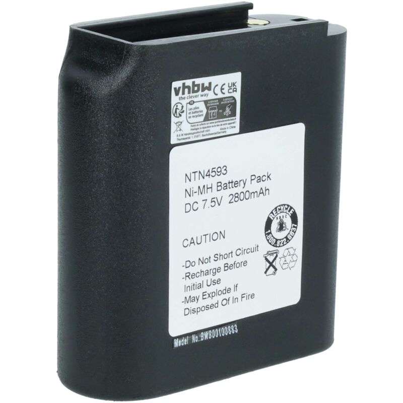 Vhbw - Batterie compatible avec Motorola Saber i, ii, iii, i r, ii r radio talkie-walkie (2700mAh, 7,5V, NiMH)