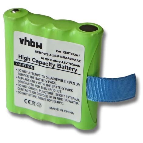 vhbw Batterie compatible avec Motorola TLKR T3, T4, T5, T50, T6, T60, T61, T7, T8, T80 radio talkie-walkie (700mAh, 4,8V, NiMH)