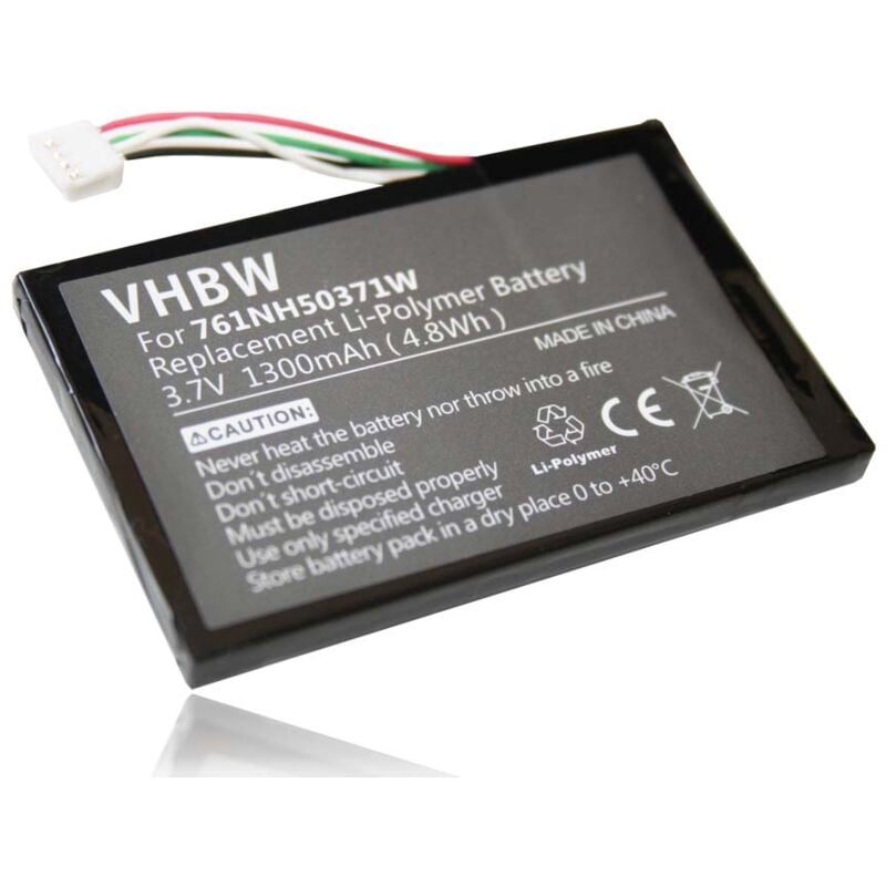Batterie compatible avec Navigon 8110, 8130, 8310 système de navigation gps (1300mAh, 3,7V, Li-polymère) - Vhbw