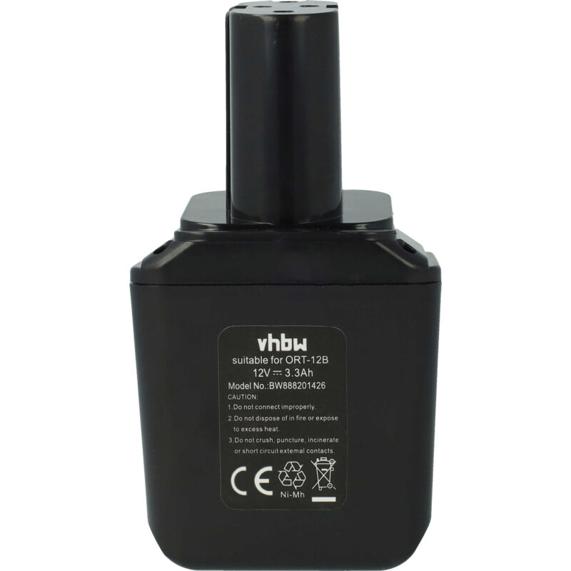 vhbw Batterie compatible avec Bosch PSR - 1° gén. de la série à bulbe 12 V outil électrique (3000 mAh, NiMH, 12 V)