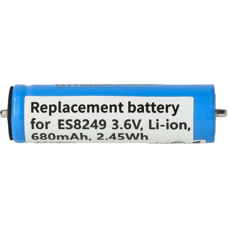 vhbw Batterie compatible avec Panasonic ES8046, ES8048, ES8075, ES8076, ES8077 rasoir tondeuse électrique (680mAh, 3,6V, Li-ion)