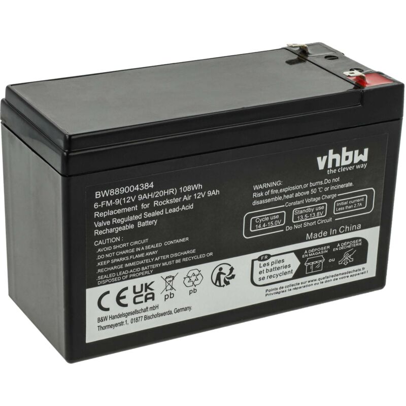 Vhbw - Batterie compatible avec Panasonic LC-R129CH1, LC-R129P1, UP-VW1234P1, UP-RW1245P1, UP-RWA1245P1, UP-RW1245CH1 asi (9000mAh, 12V, agm)