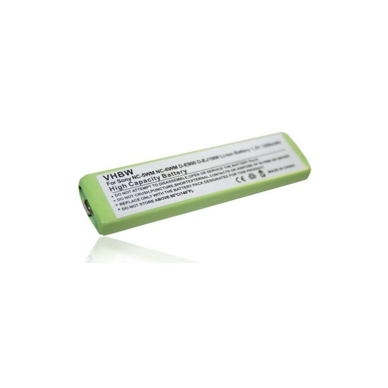Batterie compatible avec Panasonic RQ-S125, RQ-SX10, RQ-SX32, RQ-SX35, RQ-SX46, RQ-SX52 lecteur MP3 baladeur MP3 Player (1200mAh, 1,2V, NiMH) - Vhbw