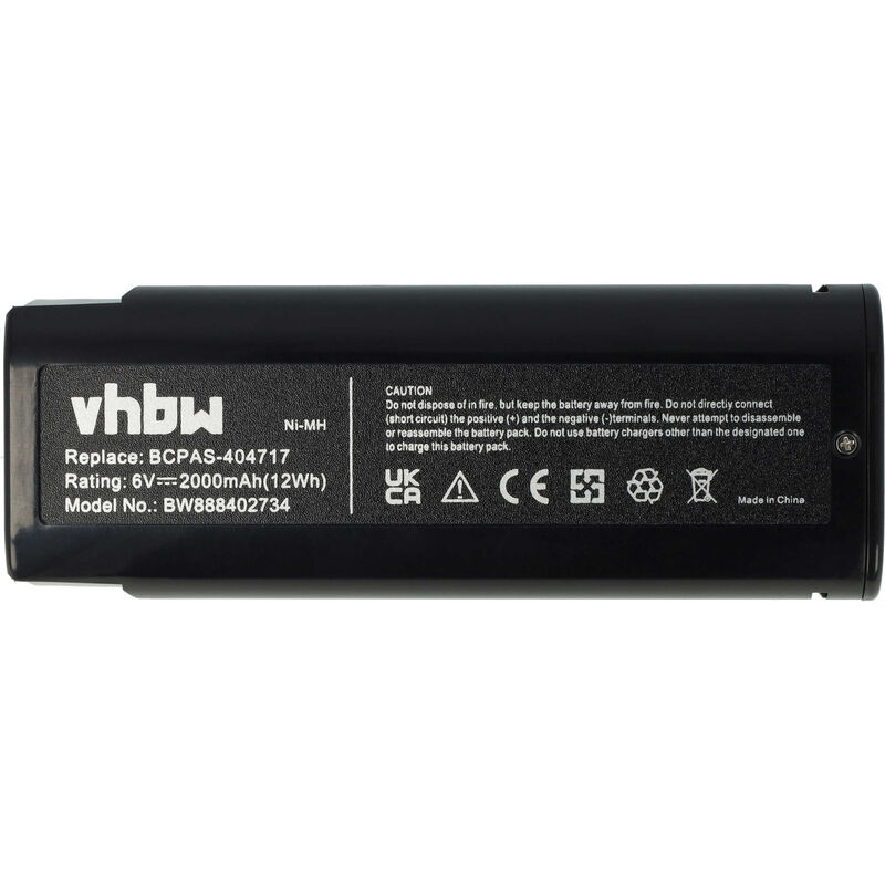 Vhbw - Batterie compatible avec Paslode Impulse IM350 + Plus, IM350/90 ct, IM350A, IM350ct outil électrique, cloueur pneumatique (2000 mAh, NiMH, 6 v)