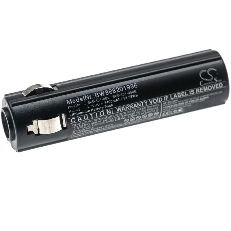 Vhbw - batterie compatible avec Peli 7060, 7069, 7060-301-000-1, 7060-301-000E, 7060-301-001 lampe de poche frontale (3400mAh, 3,7V, Li-ion)