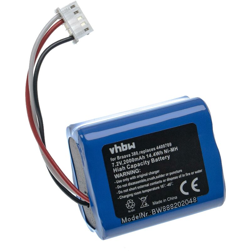 Vhbw - Batterie compatible avec Proscenic Pro Jojo aspirateur, robot électroménager (2000mAh, 7,2V, NiMH)