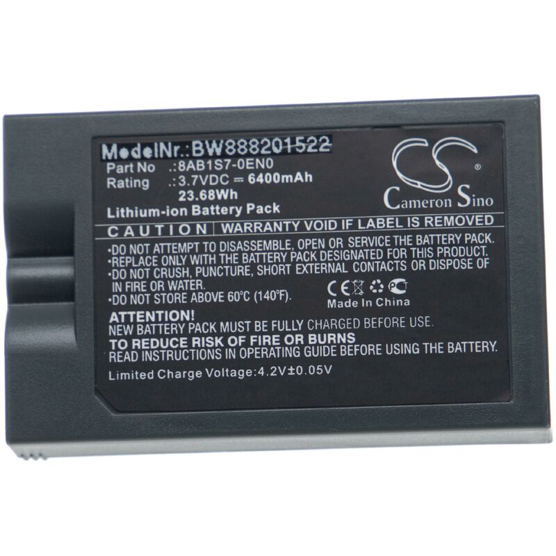 Vhbw - Batterie compatible avec Ring 8VR1S7, Peephole Cam, Solar Floodlight interphone de porte, caméra de sonnette (6400mAh, 3,7V, Li-ion)